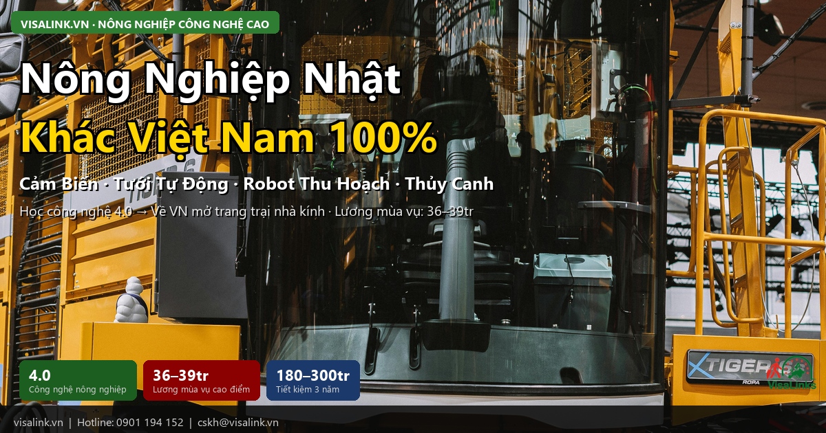 Đơn Hàng Nông Nghiệp Nhật Bản 2026 – Lương 27-38 Triệu, Ít Tiếng Nhật Nhất 3 Nông Nghiệp Nhật Khác Việt Nam 100% | Visalink