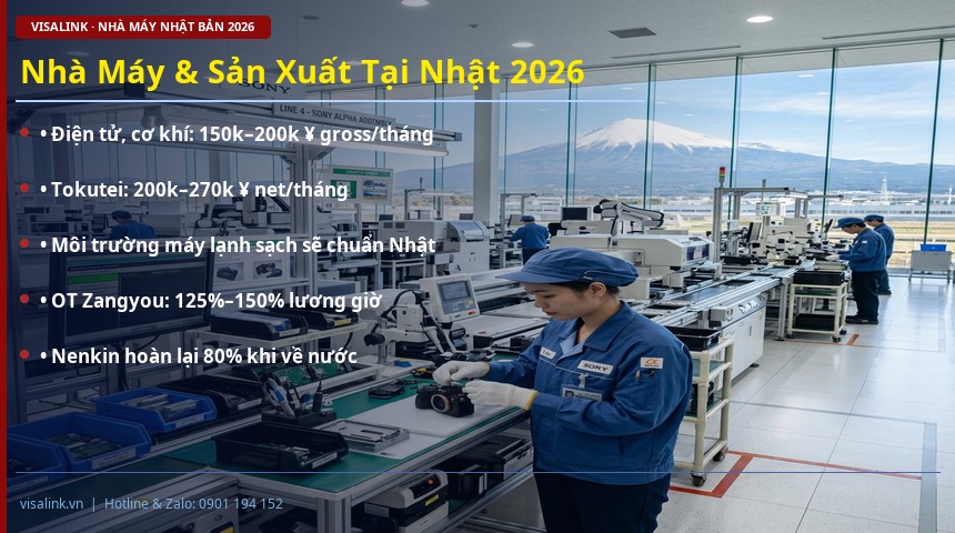 Nhà Máy & Sản Xuất Tại Nhật 2026 chi phí đi xkld nhật bản 2026 – nhà máy & sản xuất tại nhật 2026 – visalink.vn