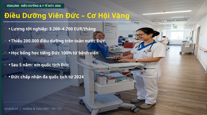 nhà máy đức tuyển lao động việt 2026 – điều dưỡng viên đức – cơ hội vàng – visalink.vn