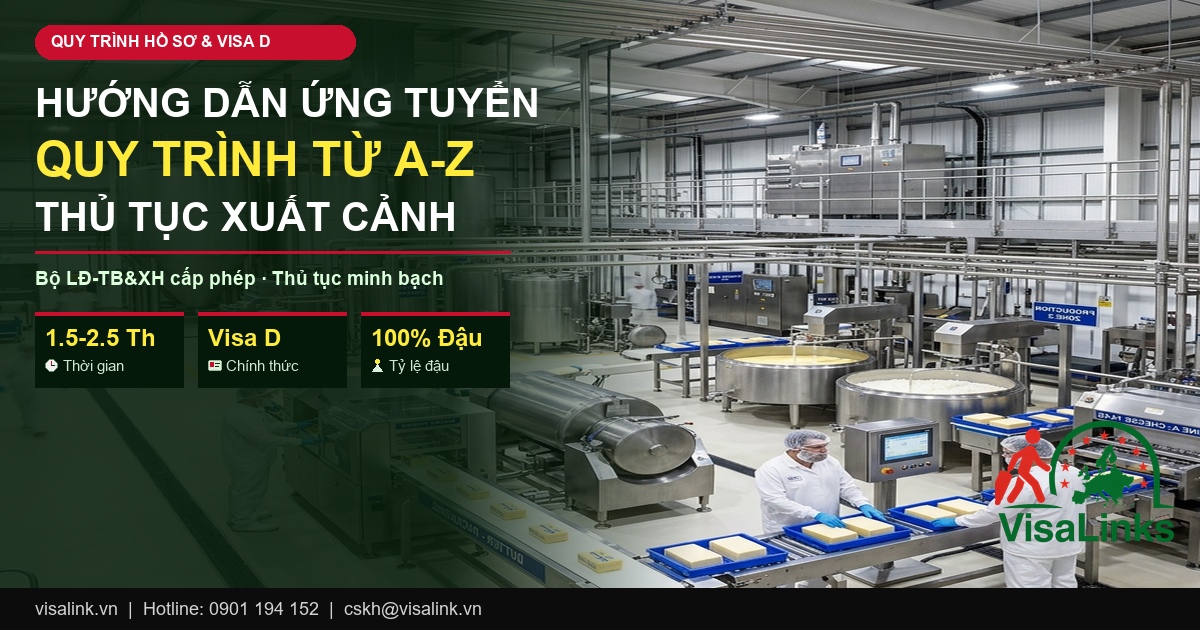 Điều Kiện & Thủ Tục Xuất Khẩu Lao Động Đài Loan 2026: Hồ Sơ, Quy Trình Từ A-Z 4 Hướng dẫn thủ tục hồ sơ và quy trình xin visa XKLĐ Đài Loan 2026 - Visalink