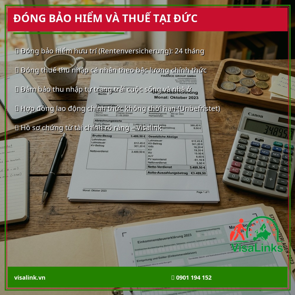 Đóng bảo hiểm hưu trí Rentenversicherung xin định cư Đức - Visalink