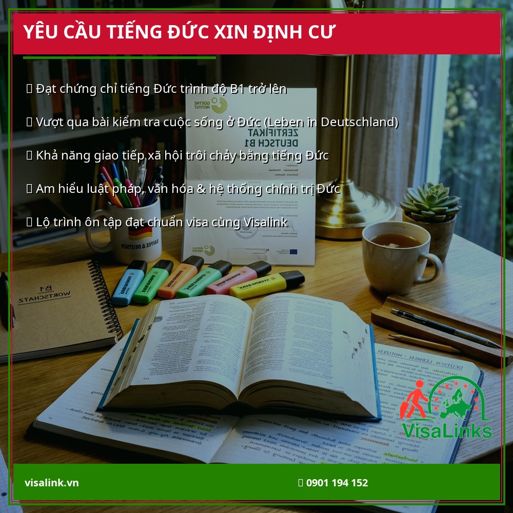 Yêu cầu chứng chỉ tiếng Đức B1 xin thẻ cư trú vĩnh viễn - Visalink