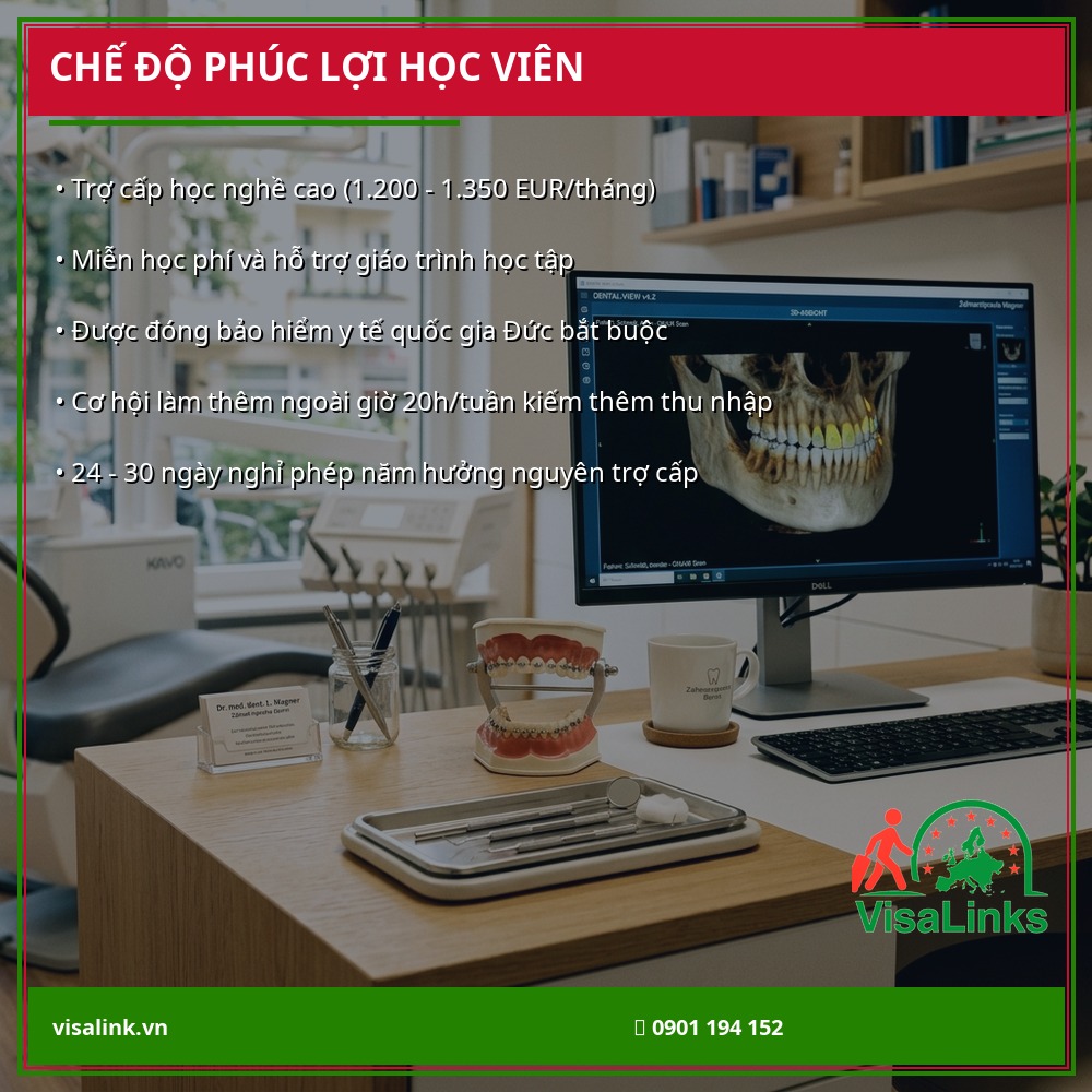Chế độ phúc lợi của học viên đơn GERMG500 tại Đức - Visalink