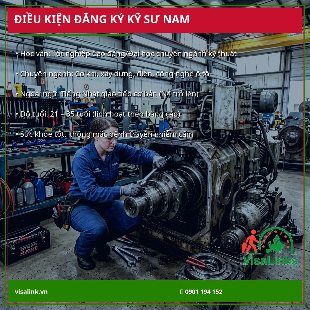Điều Kiện Đăng Ký Đơn Hàng Kỹ Sư Đi Nhật Cho Nam – Visalink Điều kiện tuyển dụng đơn kỹ sư đi Nhật cho nam - Visalink