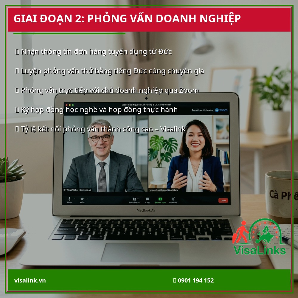 Phỏng vấn trực tuyến với chủ doanh nghiệp Đức qua Zoom - Visalink
