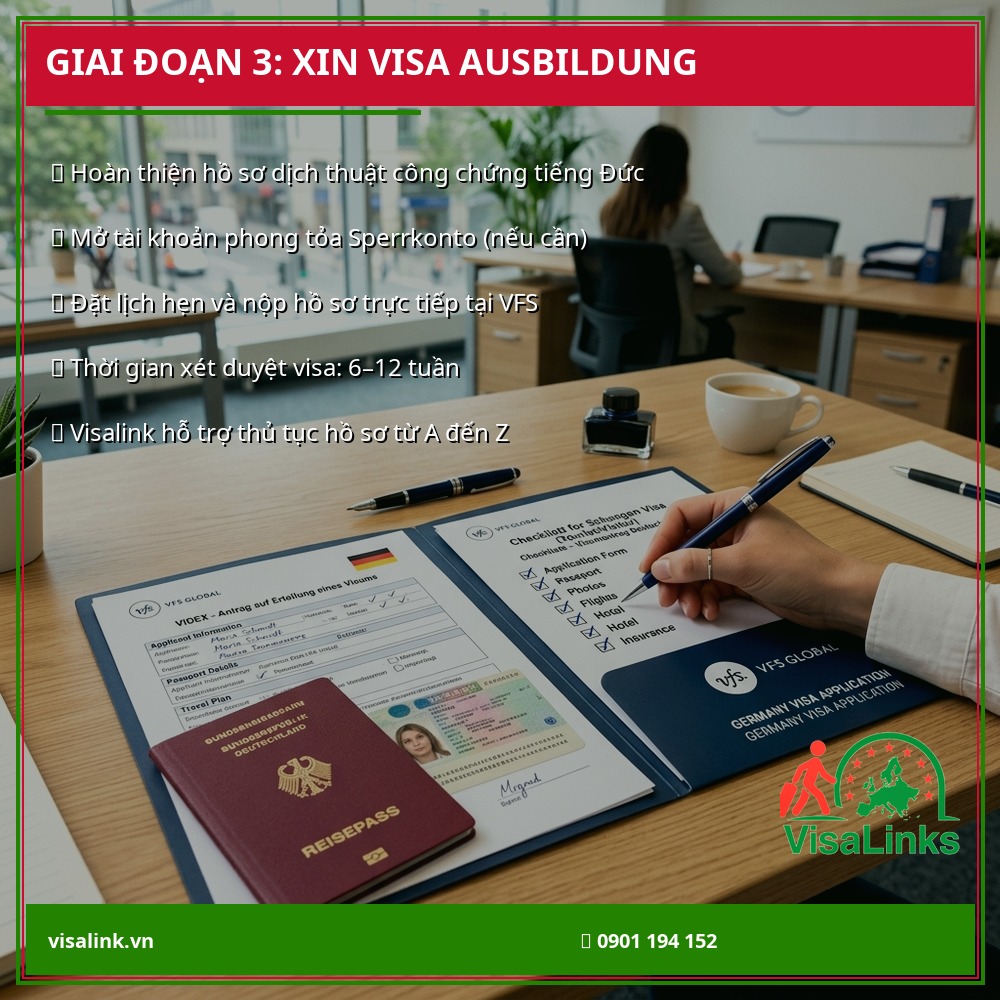 Nộp hồ sơ xin visa du học nghề Đức tại trung tâm VFS - Visalink