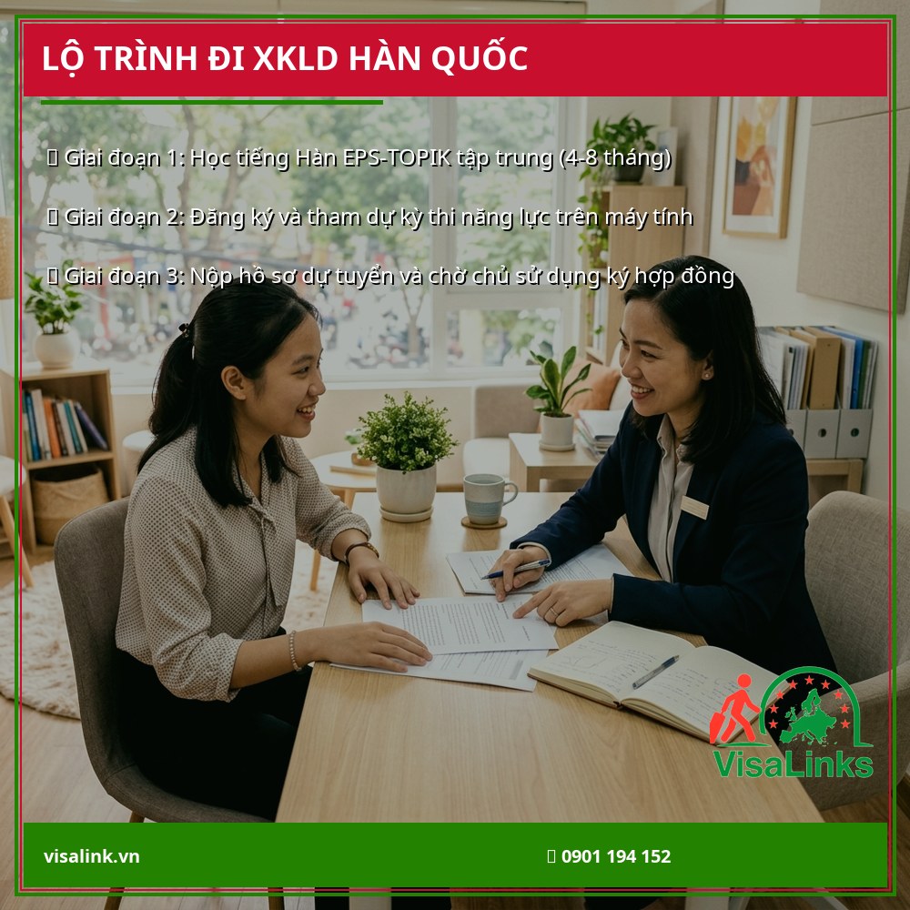 Lộ trình đi xuất khẩu lao động Hàn Quốc EPS 2026