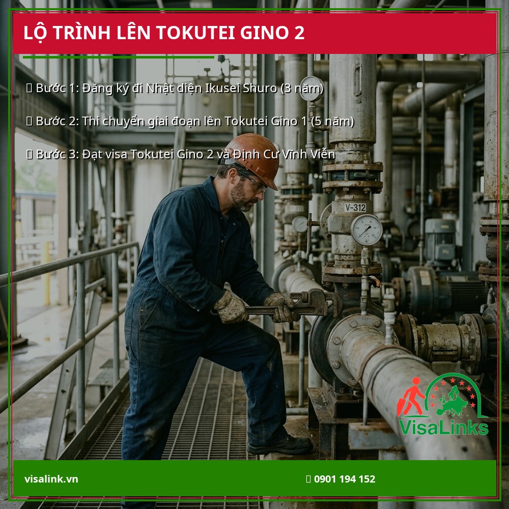 Lộ trình từ Ikusei Shuro lên Tokutei Gino 2 – Xây dựng, Điện, Nước Nhật Bản