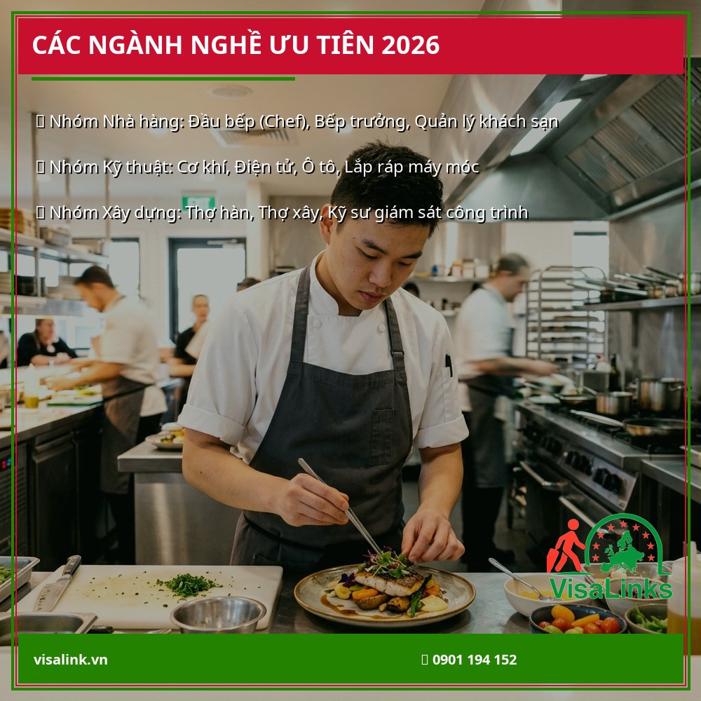 Các ngành nghề ưu tiên visa 482 Úc 2026