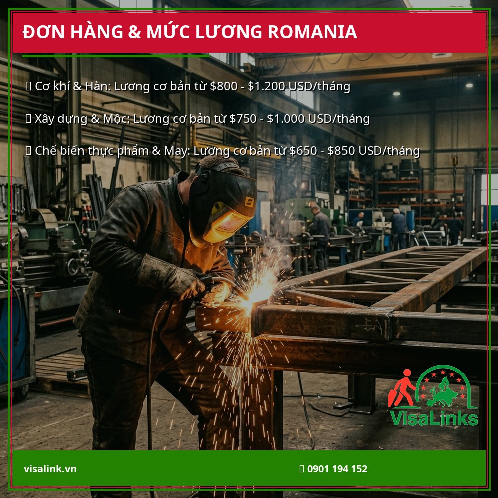 Các đơn hàng và mức lương Romania 2026 Các đơn hàng và mức lương Romania 2026