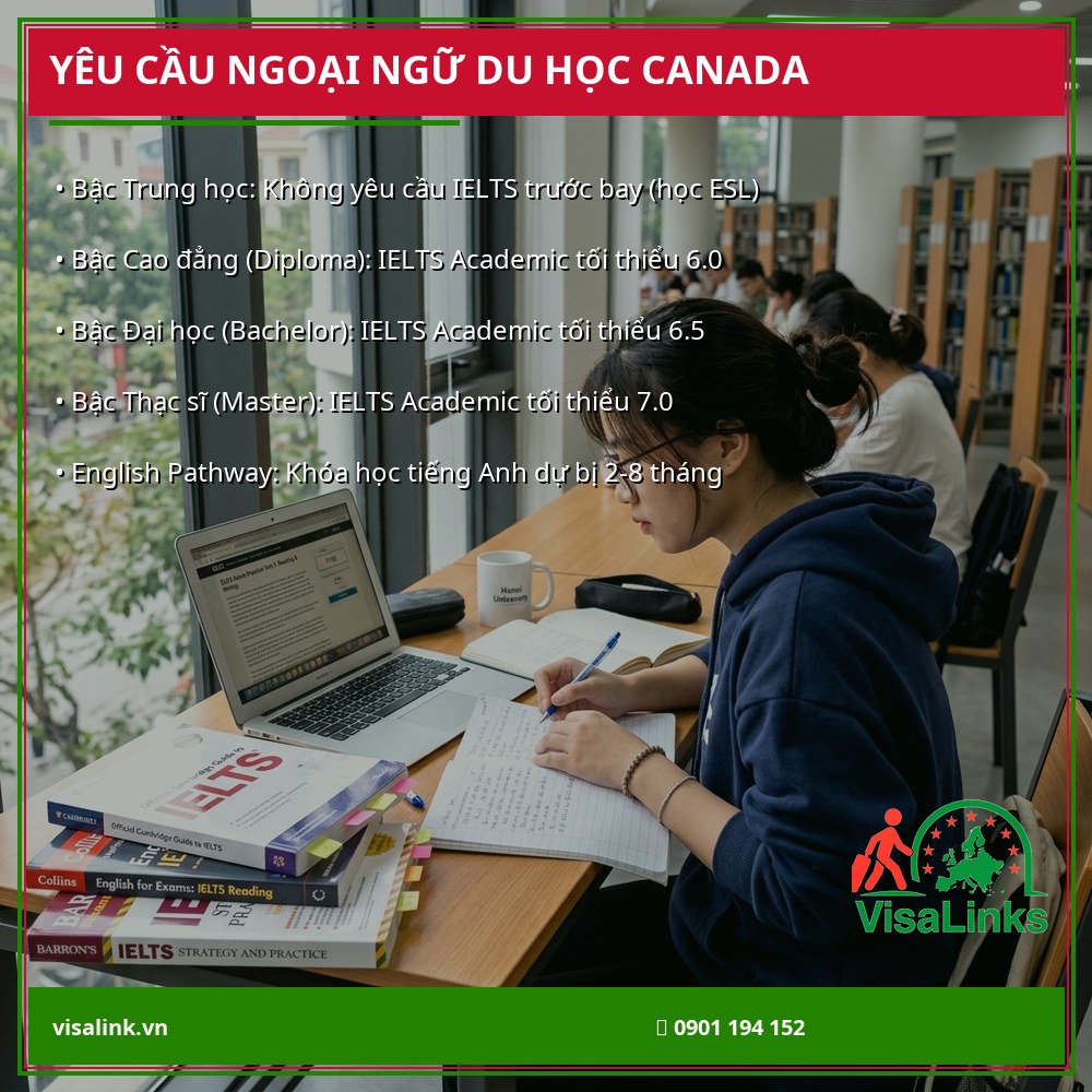 Bảng điểm IELTS tối thiểu đi du học Canada các bậc học trung học cao đẳng đại học Bảng điểm IELTS tối thiểu đi du học Canada các bậc học trung học cao đẳng đại học