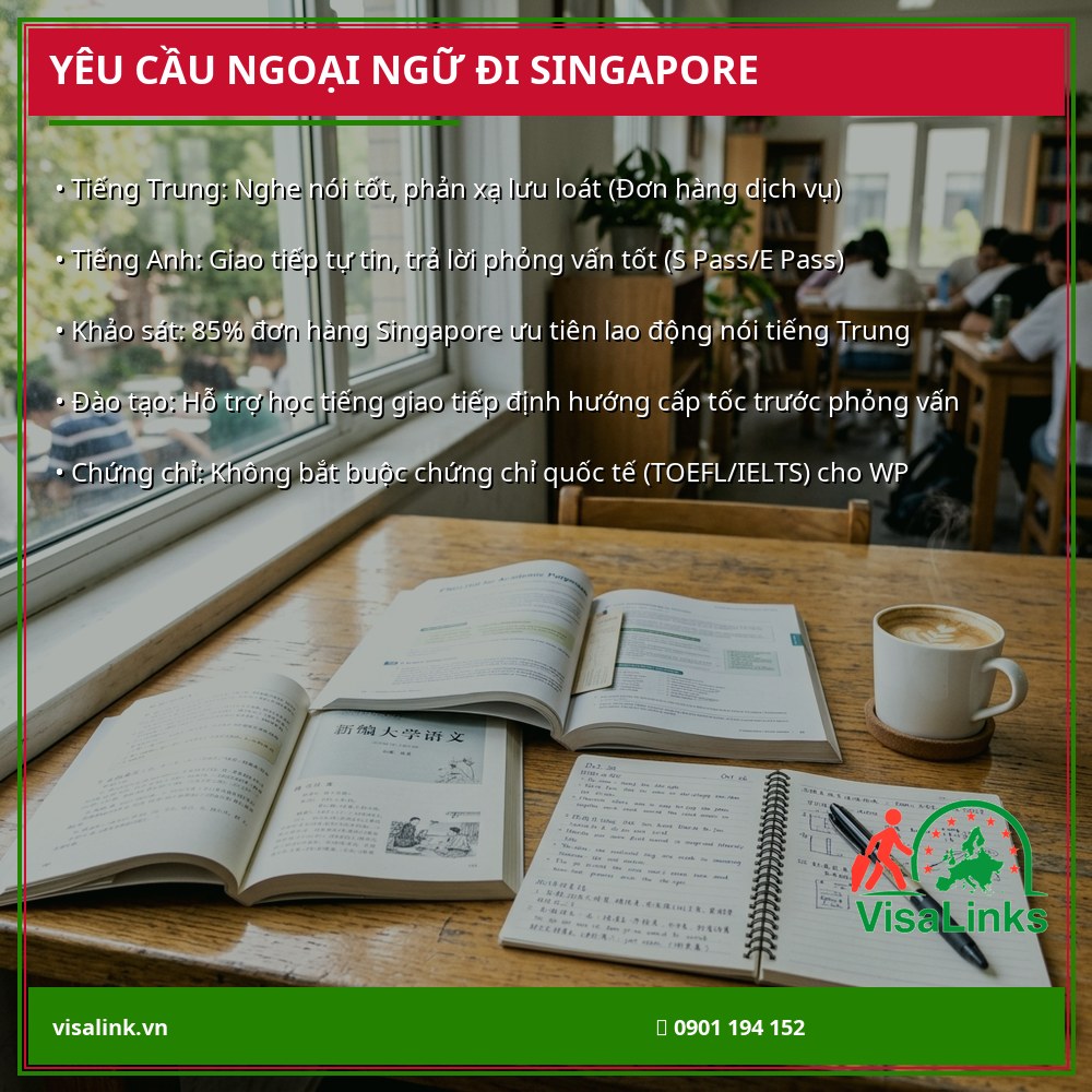 Quy định ngoại ngữ bắt buộc tiếng Anh hoặc tiếng Trung khi đi làm việc Singapore