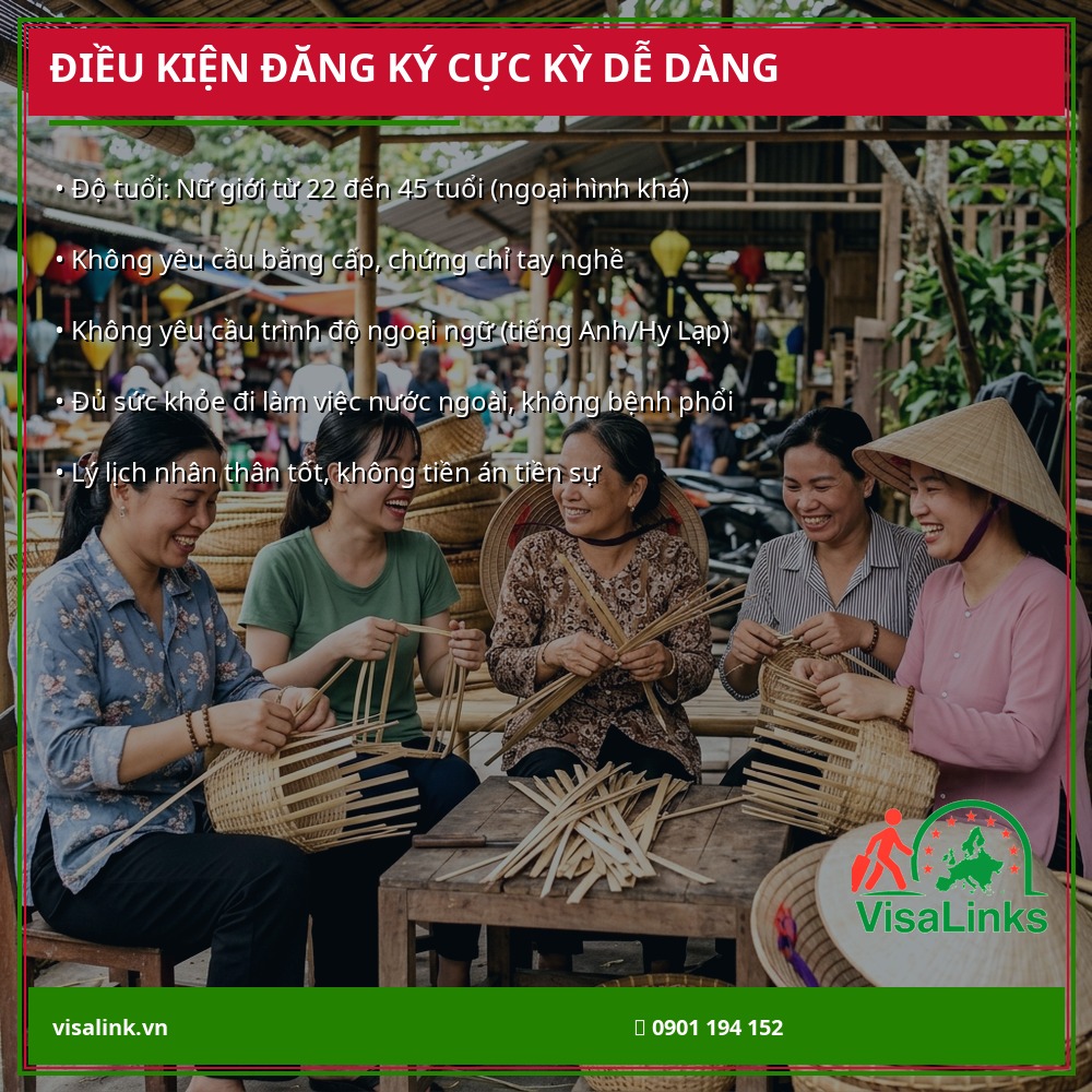 Điều kiện tuyển dụng đơn hàng nông nghiệp Hy Lạp 2026 - Visalink