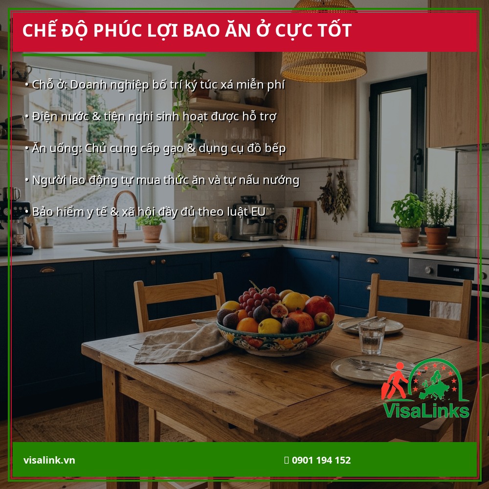 Chế độ ăn ở phúc lợi của lao động nông nghiệp Hy Lạp - Visalink