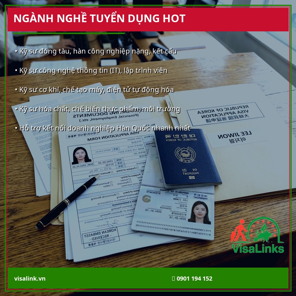 Các Ngành Nghề Tuyển Dụng Kỹ Sư E7 Đi Hàn Quốc Lương Cao – Visalink Các ngành nghề tuyển dụng kỹ sư E7 Hàn Quốc hot nhất - Visalink