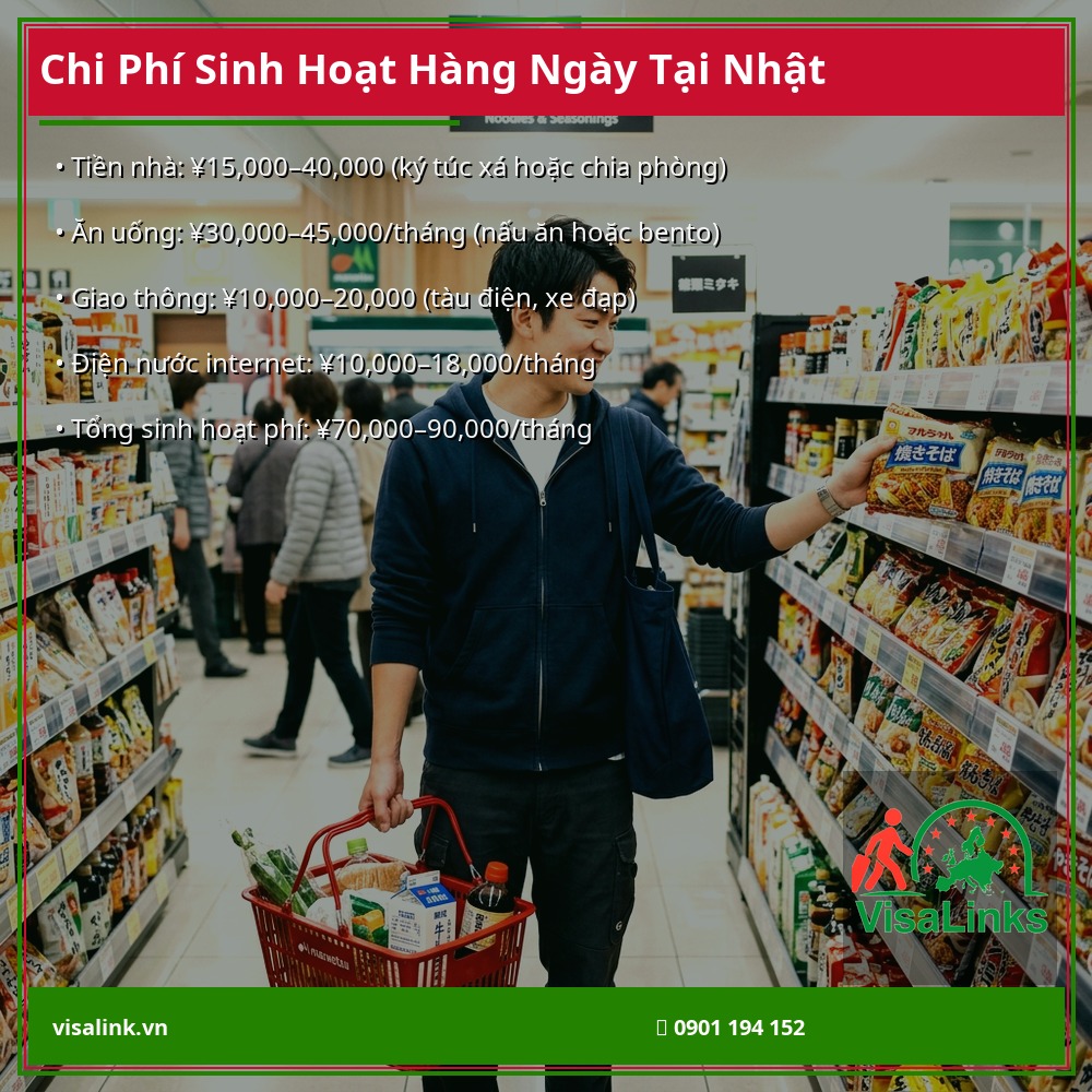 Chi phí sinh hoạt hàng ngày của lao động Tokutei Gino tại Nhật Bản 2026 – Visalink
