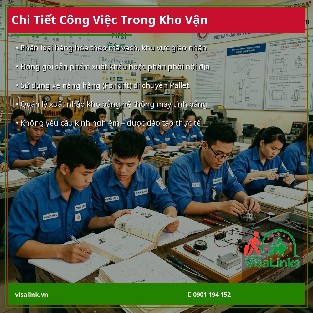 Công việc Logistics vận chuyển kho bãi thực tế tại Nhật Bản – Visalink