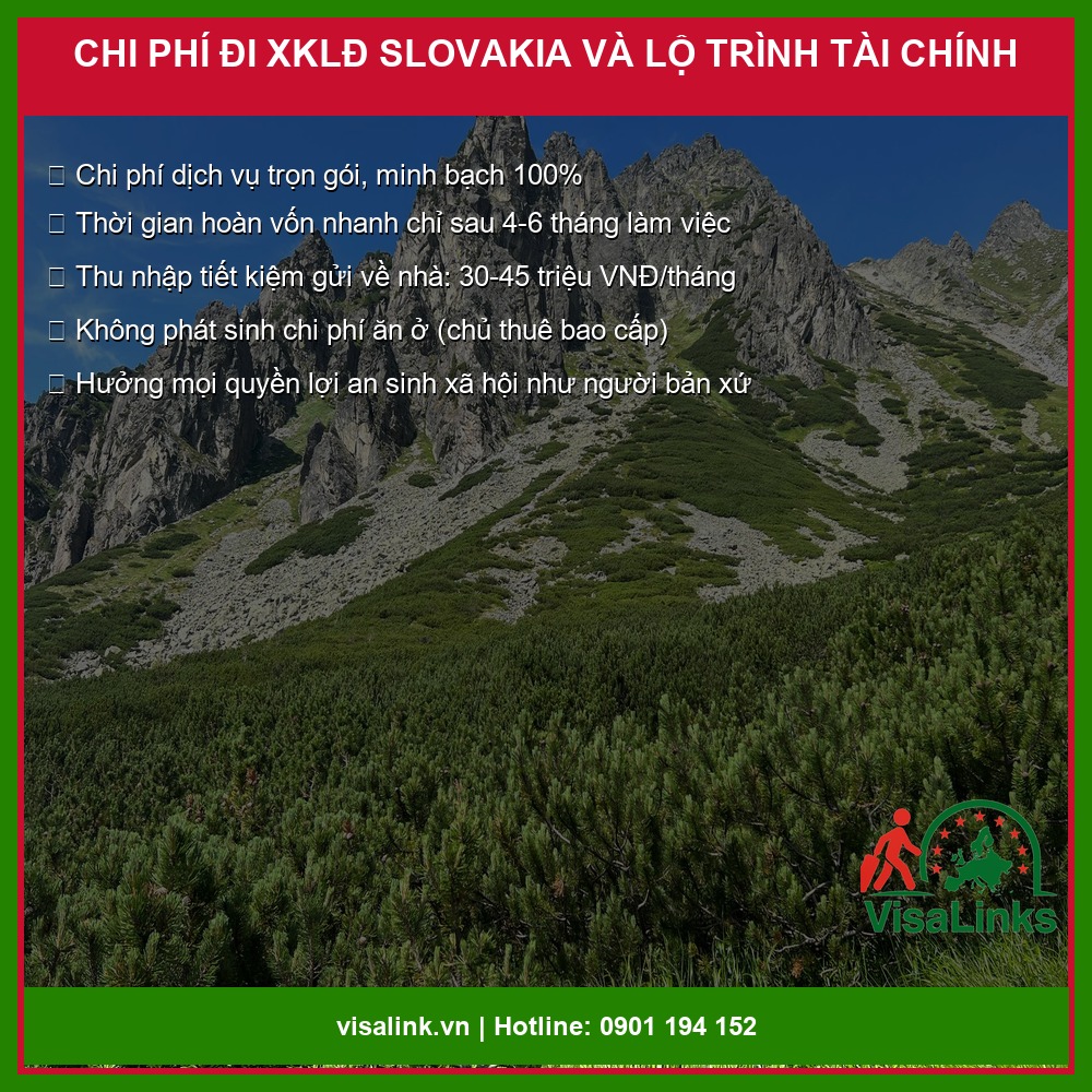 Cẩm Nang Xuất Khẩu Lao Động Slovakia 2026 – Toàn Bộ Thông Tin Từ A Đến Z 2 Chi phí đi xuất khẩu lao động Slovakia 2026 - Visalink