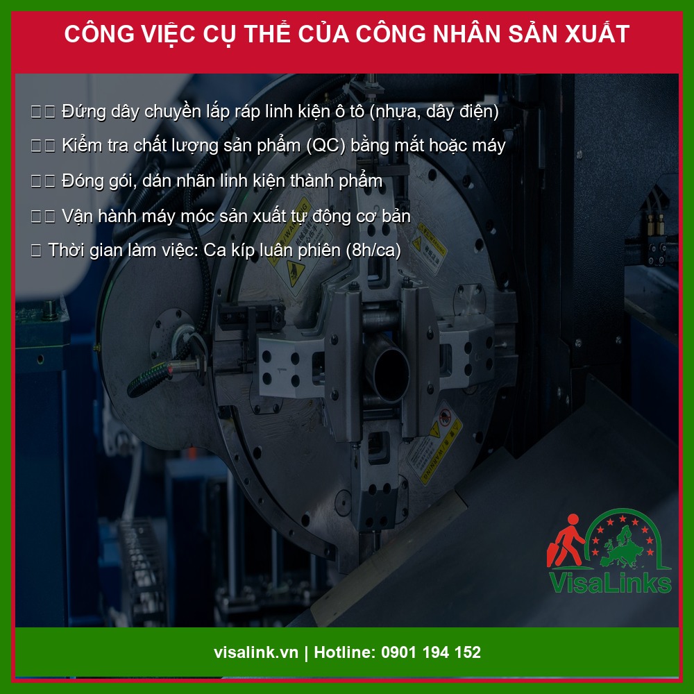 Đơn Hàng Công Nhân Sản Xuất Slovakia 2026 – Lương 1.300–1.800 EUR, Bao Ăn Ở 1 Đơn hàng công nhân sản xuất slovakia 2026 – Công việc lắp ráp linh kiện ô tô Slovakia - Visalink – Visalink