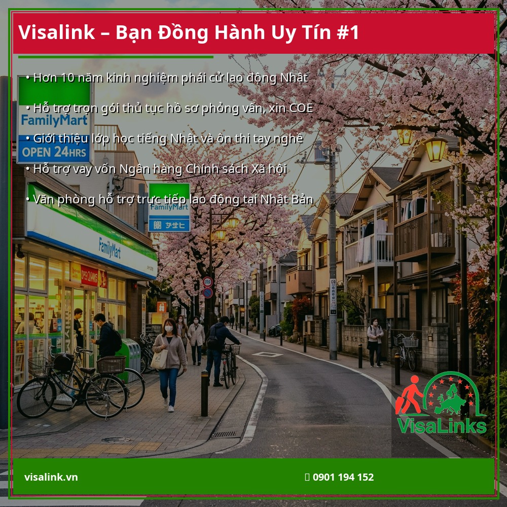 Người lao động sinh sống và làm việc tại Nhật Bản cùng sự hỗ trợ của Visalink - Tokutei Ginou - Visalink