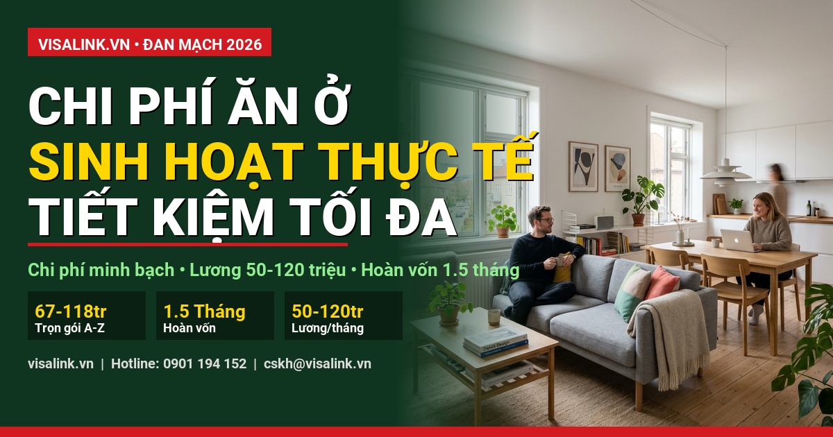 phí đi xklđ đan mạch chi phí sinh hoạt