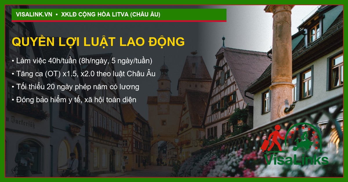 Tuyển Thợ May Tại Cộng Hòa Litva (Lithuania) 2026: Thu Nhập 900 - 1200 EUR 4 Quy trình xuất cảnh 6 bước Visalink Litva