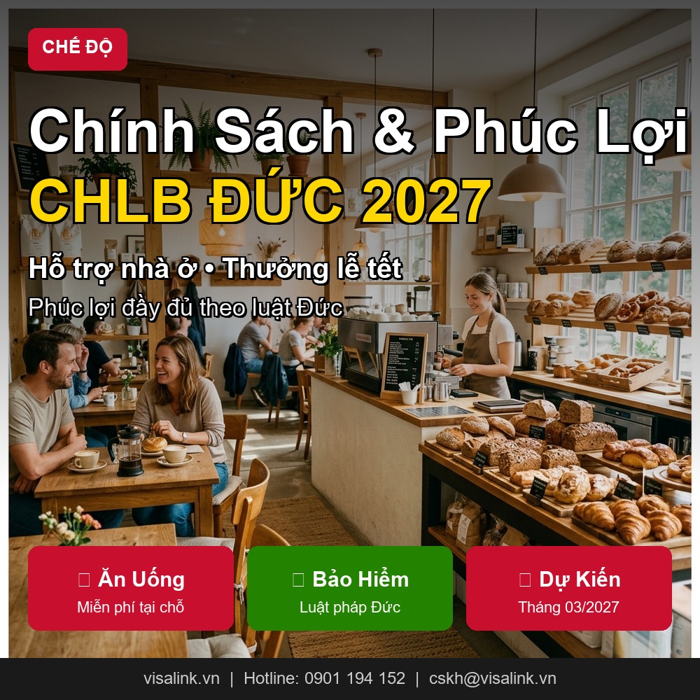 Đơn Du Học Nghề Đức Nhân Viên Bán Bánh 2026 2 đơn du học nghề Đức nhân viên bán bánh - Chế độ phúc lợi