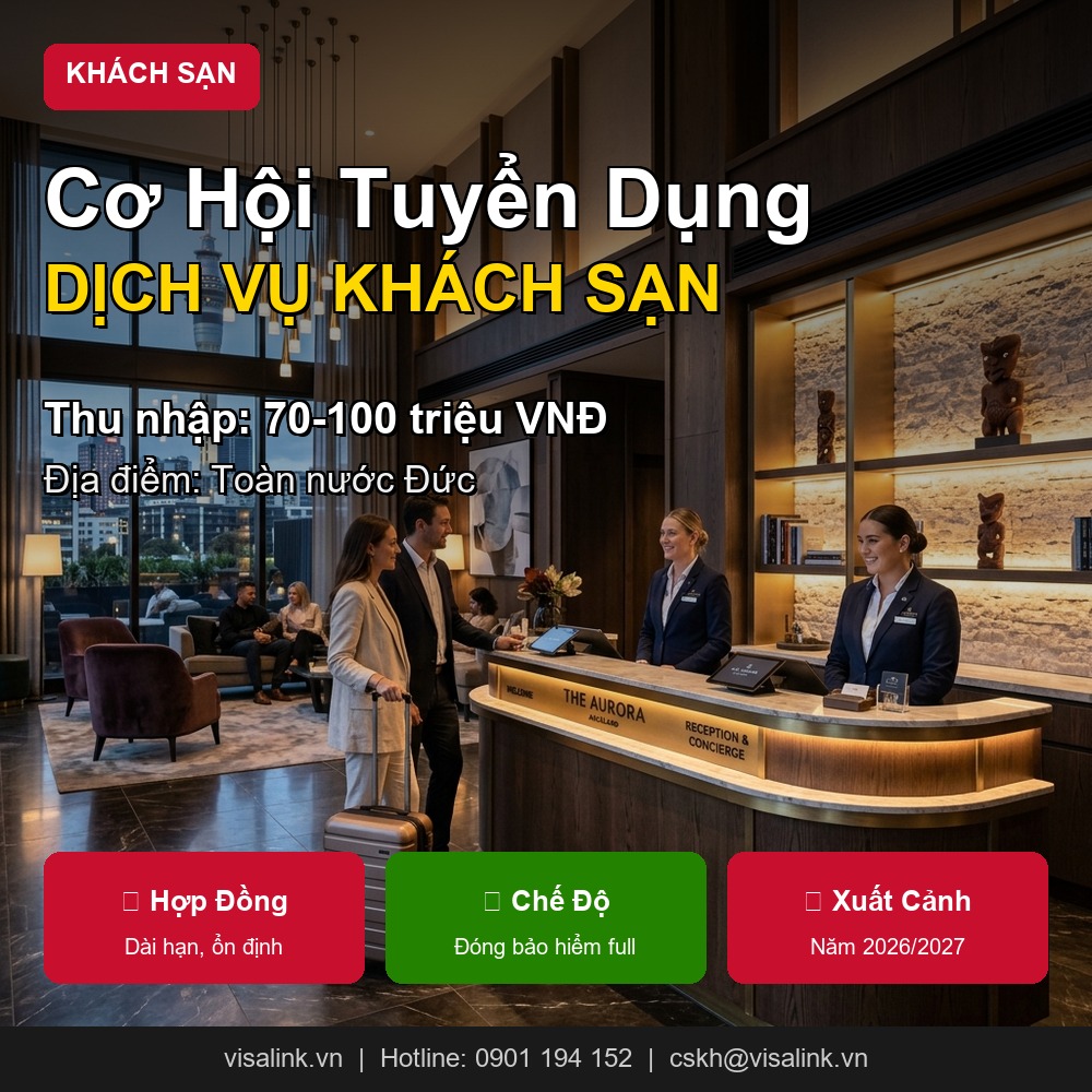 Đơn Chuyển Đổi Văn Bằng 18B Đức Dịch Vụ Khách Sạn 2026: Lương 70-100 Triệu (GERMG511) 1 đơn chuyển đổi văn bằng 18B Đức dịch vụ khách sạn - Minh họa phần 1