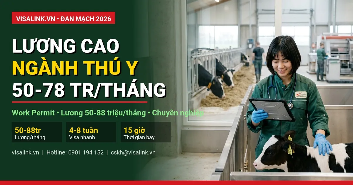 Xuất Khẩu Lao Động Đan Mạch: Cẩm Nang Toàn Tập (Sinh Viên Nông Nghiệp, Thú Y, Trồng Trọt) 4 Lương Nông Nghiệp Thú Y Đan Mạch - Visalink