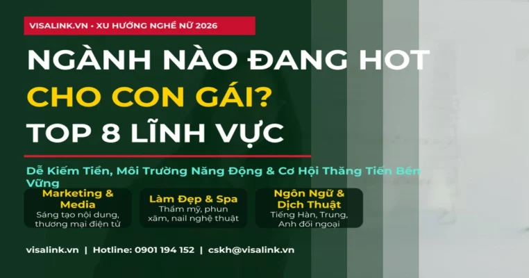 Ngành nào đang hot cho con gái 2026 - Top 8 ngành dễ kiếm tiền ổn định - Visalink