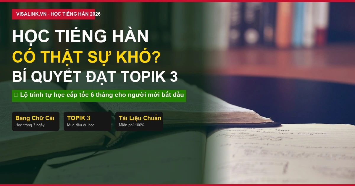 Học Tiếng Hàn Có Khó Không? Kinh Nghiệm Tự Học Đạt TOPIK 3 Trong 6 Tháng 1 Học Tiếng Hàn Có Khó Không? Kinh Nghiệm Tự Học Đạt TOPIK 3 Trong 6 Tháng | Visalink