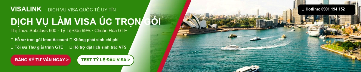 Dịch Vụ Làm Visa Úc Trọn Gói 2026 – Tỷ Lệ Đậu 99% | Visalink 1 Dịch vụ làm visa Úc trọn gói uy tín tỷ lệ đậu 99% - Visalink