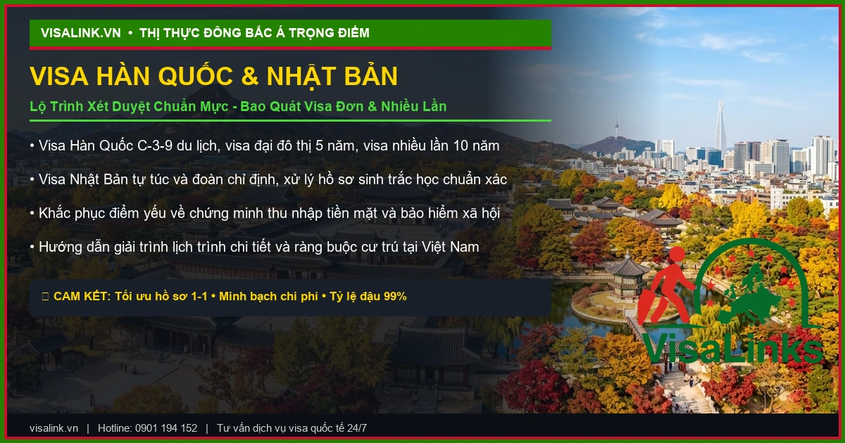 Thủ tục xin visa Hàn Quốc và Nhật Bản trọn gói tỷ lệ đậu cao - Visalink